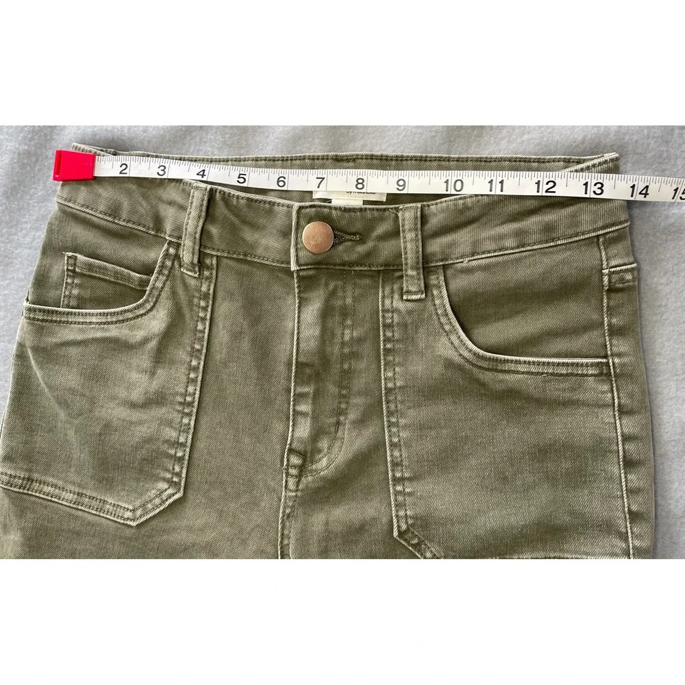 m jeans by maurices Womens Olive Green High Rise Strt Leg Utility Jeans Size 4